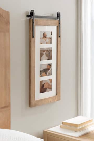 Kate and Laurel Cates 4 Opening Rustic Brown Wood Picture Frame